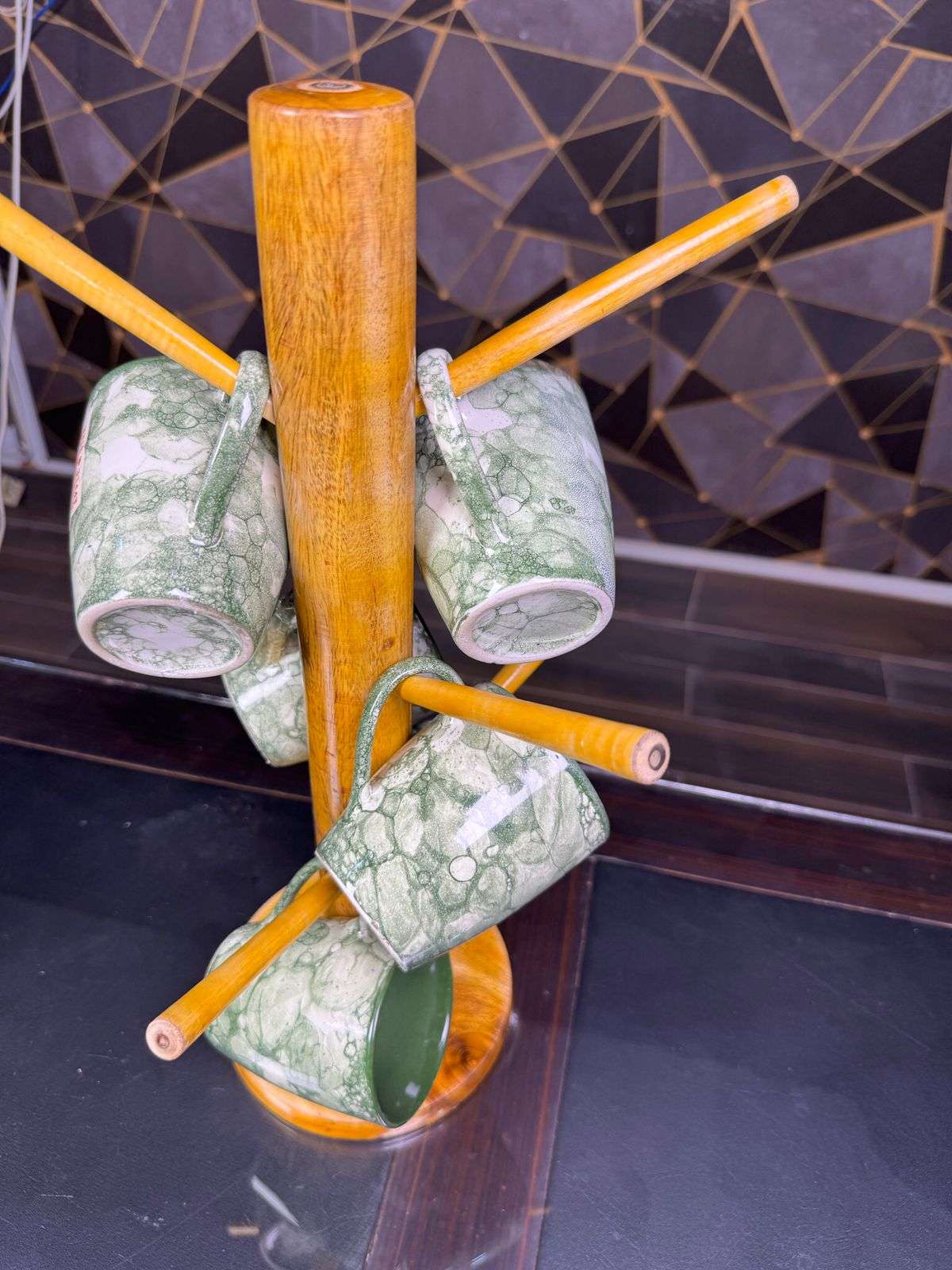 wooden cup stand