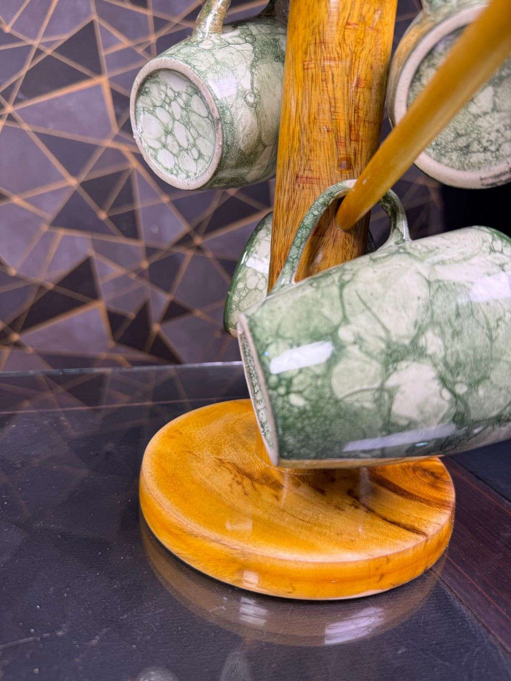 wooden cup stand