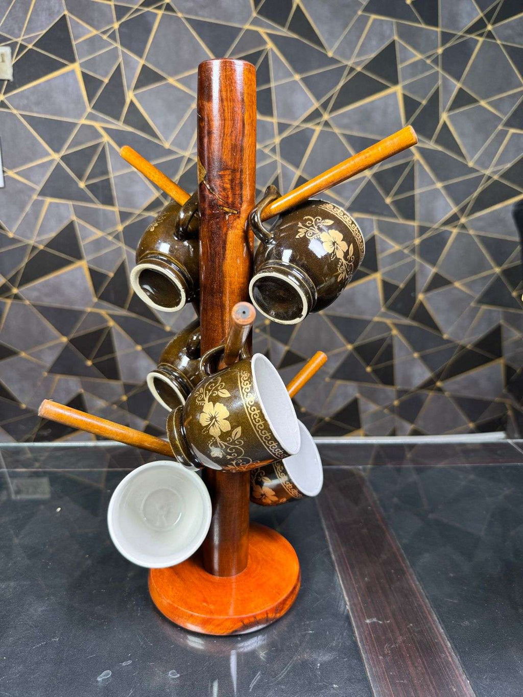 wooden cup stand