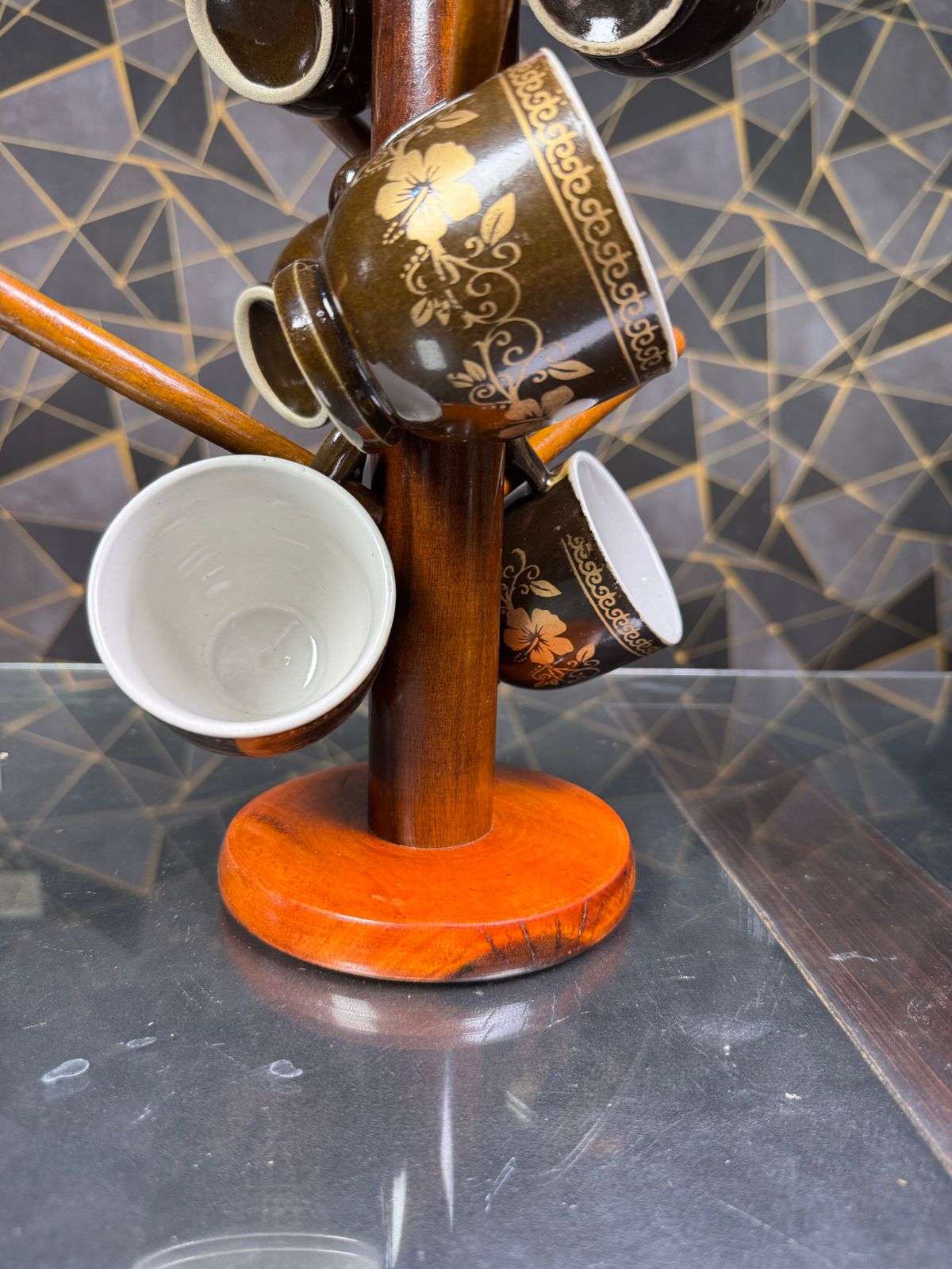 wooden cup stand