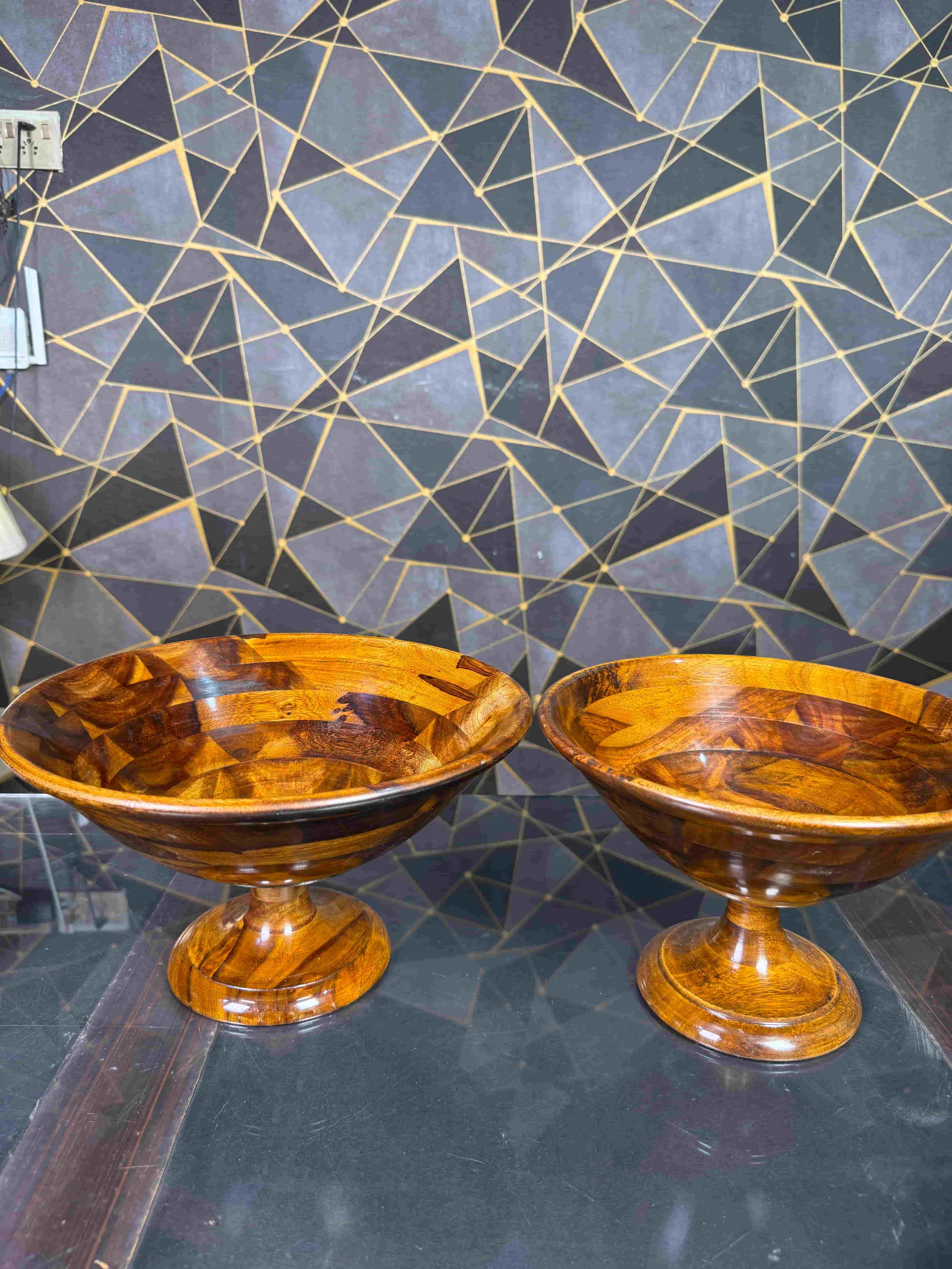 wooden bowl with stand - wcspk