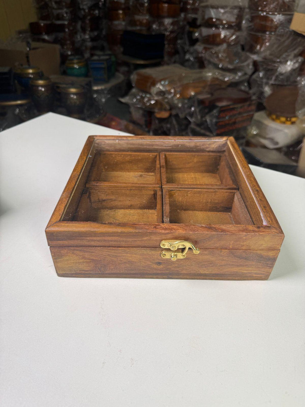 Multi-compartment wooden organizer for kitchen wcspk